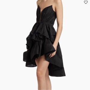 Zimmermann Black High Low Strapless Dress